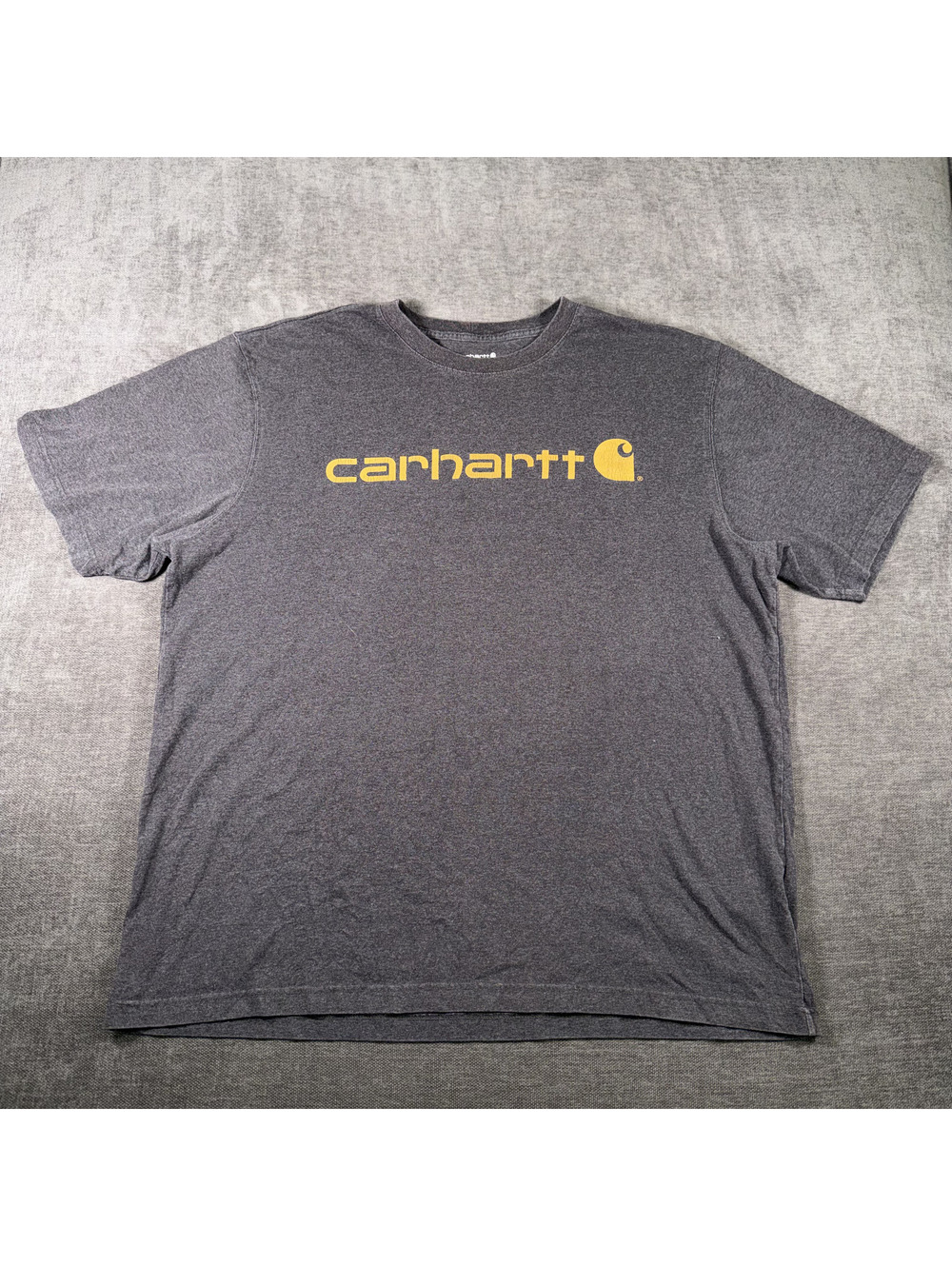Carhartt Men's Loose Fit XL Gray T-Shirt with Yellow Logo